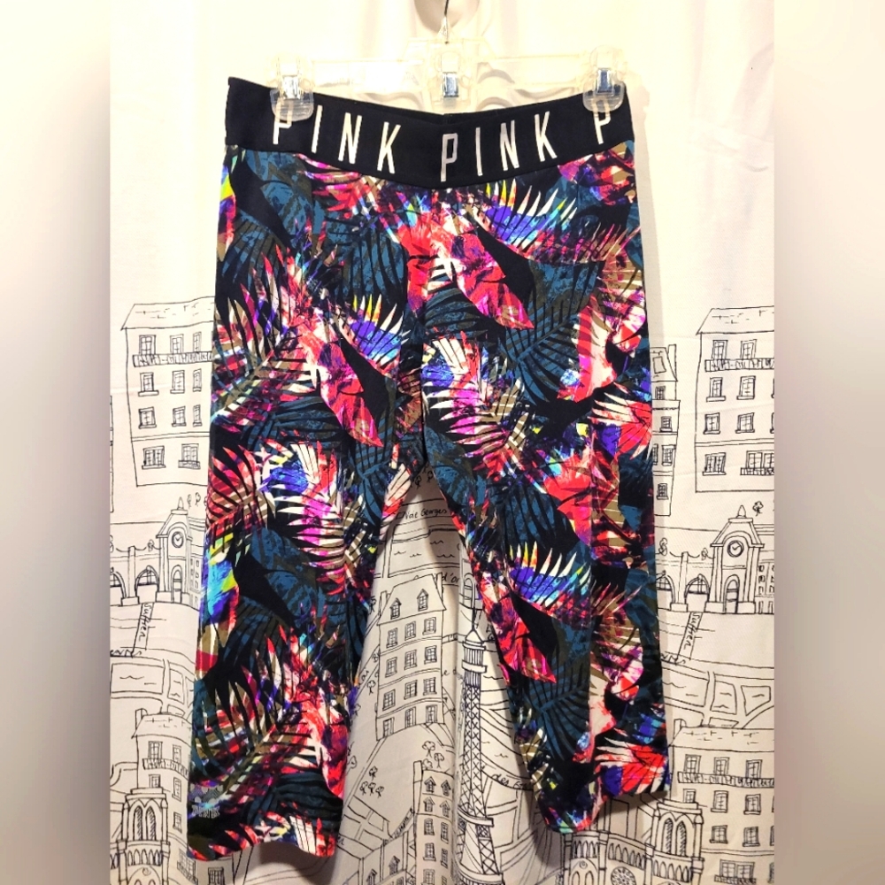 EUC Floral Print Women's Pink Victoria's Secret Ultimate Leggings